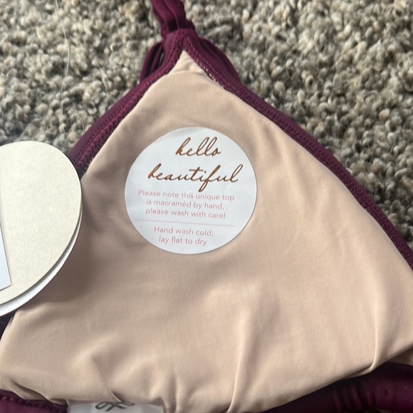 PQ Mila Triangle bikini top size S and M NWT in Sangria - Picture 7 of 7